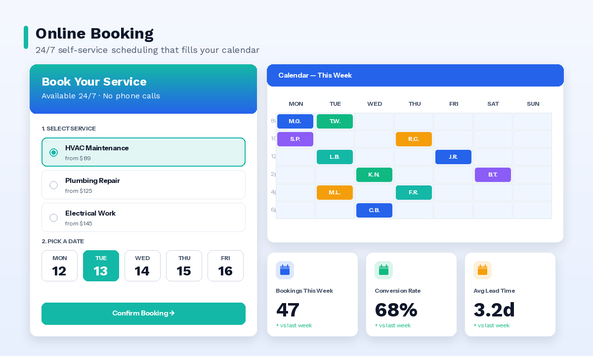 Online Booking - JobNimble Field Service Software Feature